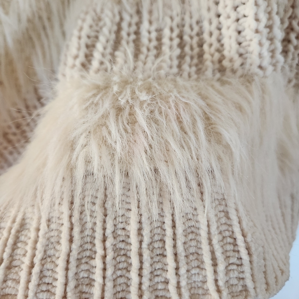Dreamers Cozy Oversized Cream Slouchy Fuzzy Knit Sweater Size L Cottagecore - Picture 7 of 7